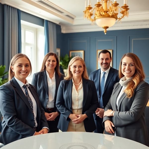 Skupinový portrét tří finančních poradců v moderní kanceláři